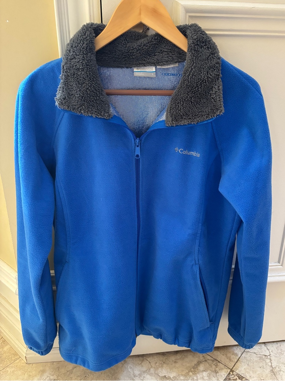 Columbia Women's Blue Fleece Omni-Heat Jacket with Sherpa Collar